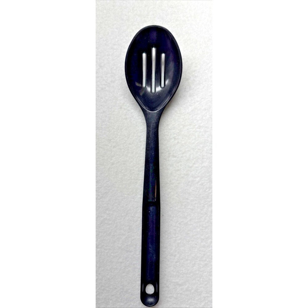 Tupperware 1815-5 Vintage 12" Slotted Serving Spoon Black Utensil